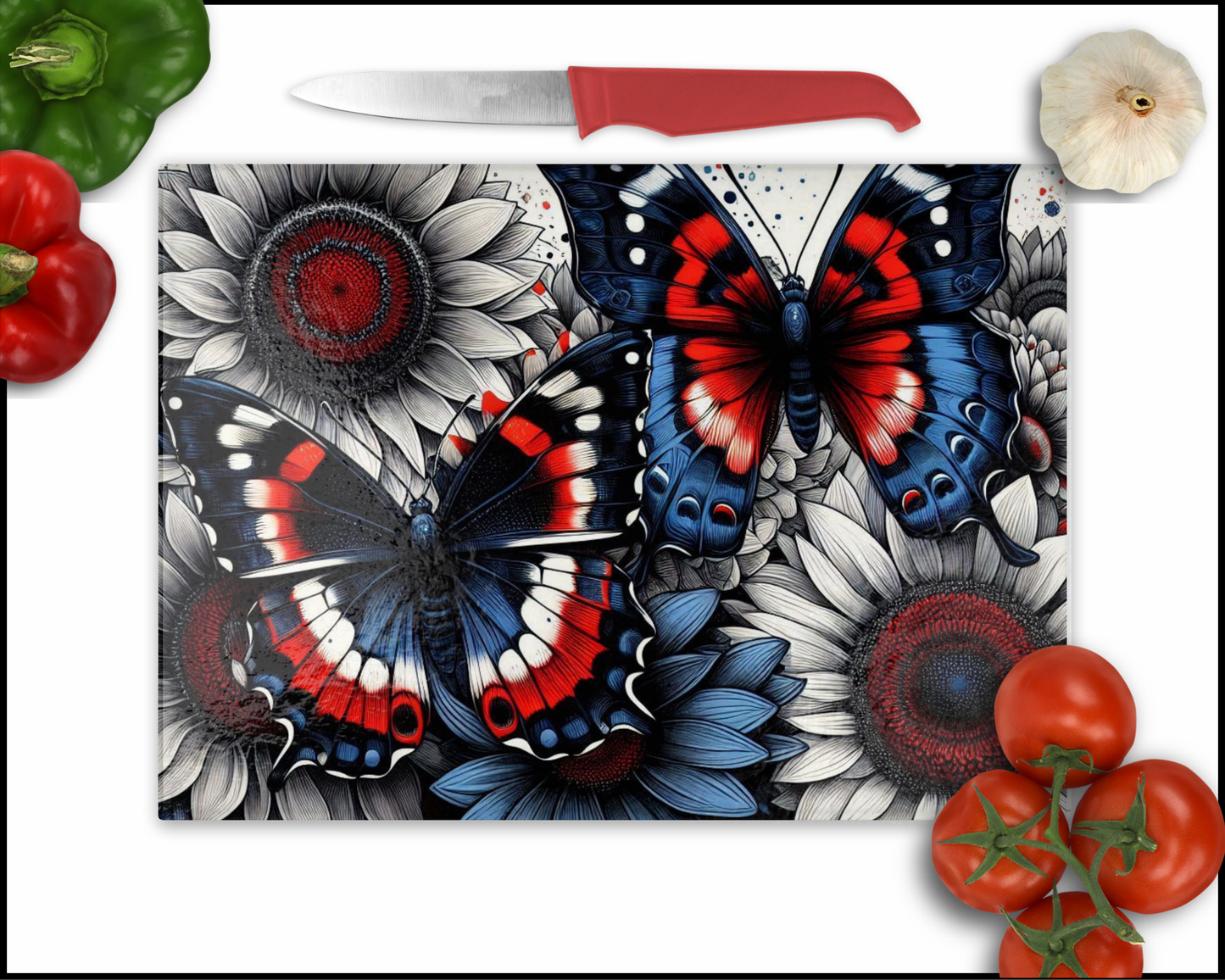 Floral Butterfly Sublimated Cutting Board (073)