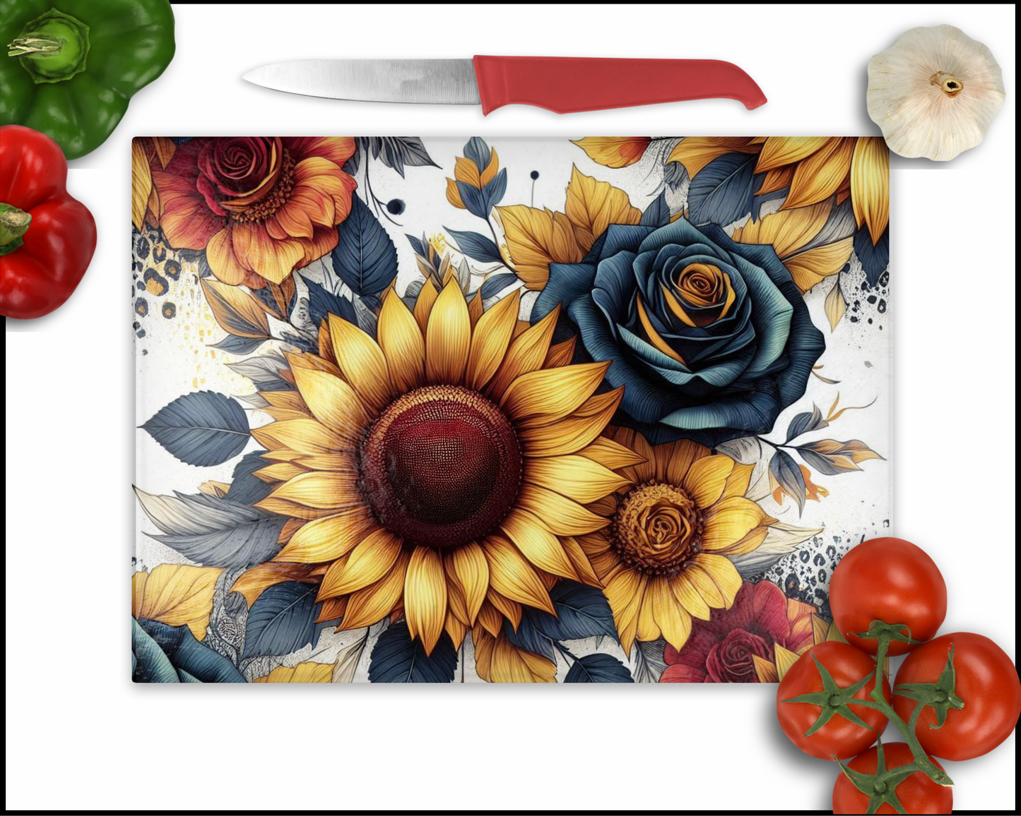 Floral Sublimated Cutting Board (074)