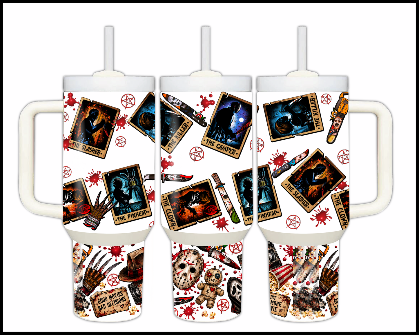 Good Movies & Bad Decisions Horror Stainless Steel Big Guzzler Tumbler (1528)