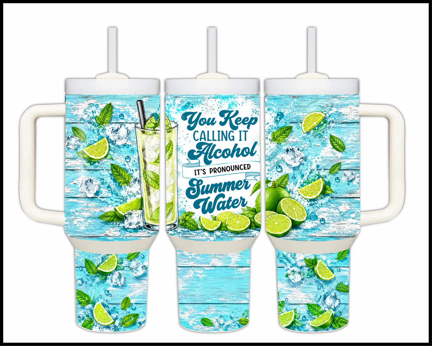Its Pronounced Summer Water Stainless Steel Big Guzzler Tumbler (1531)