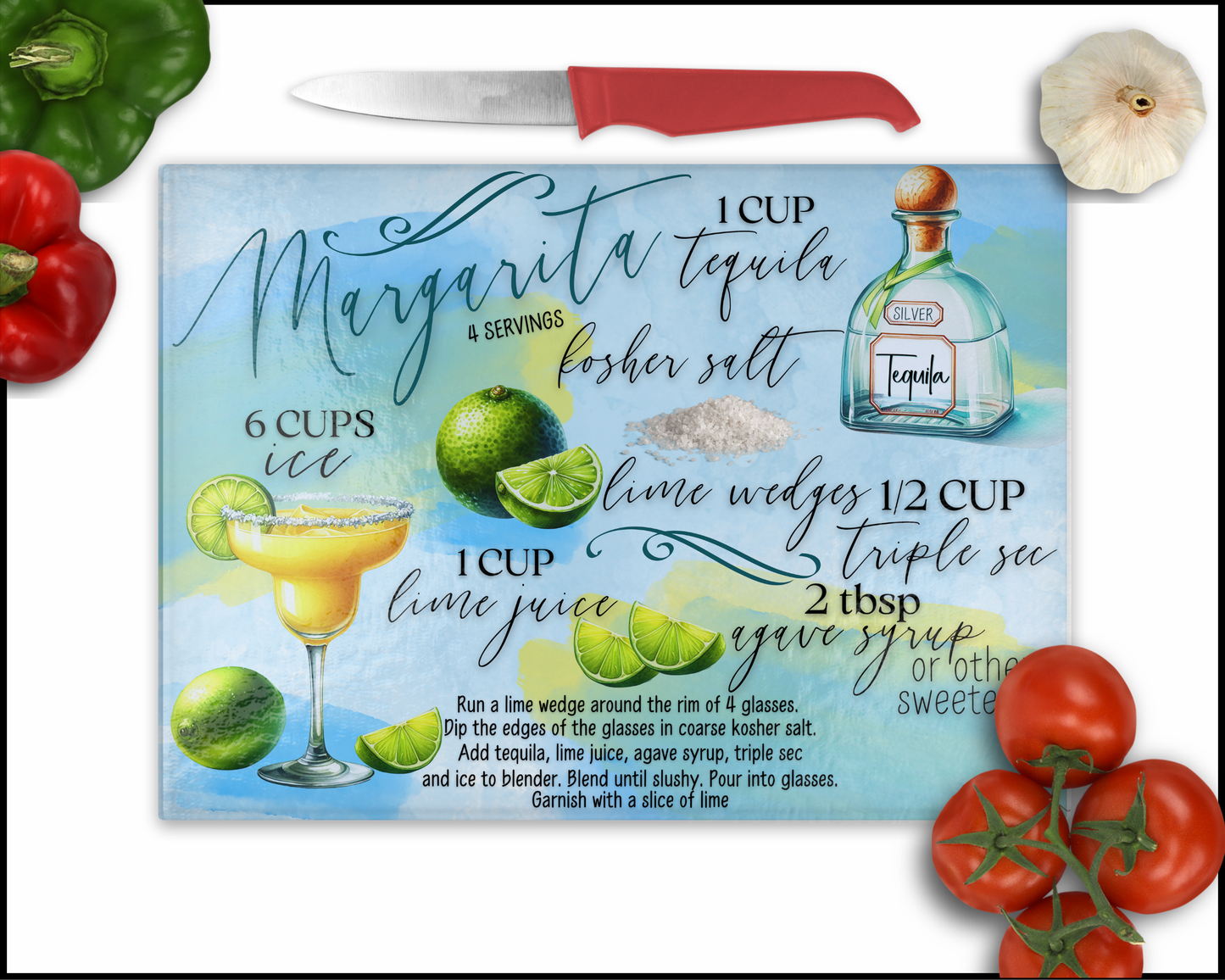 Recipe for Success - Margarita Sublimated Cutting Board (153)