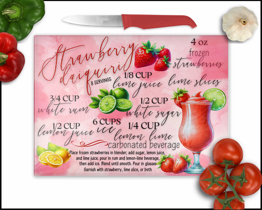 Recipe for Success - Strawberry Daiquiri Sublimated Cutting Board (156)