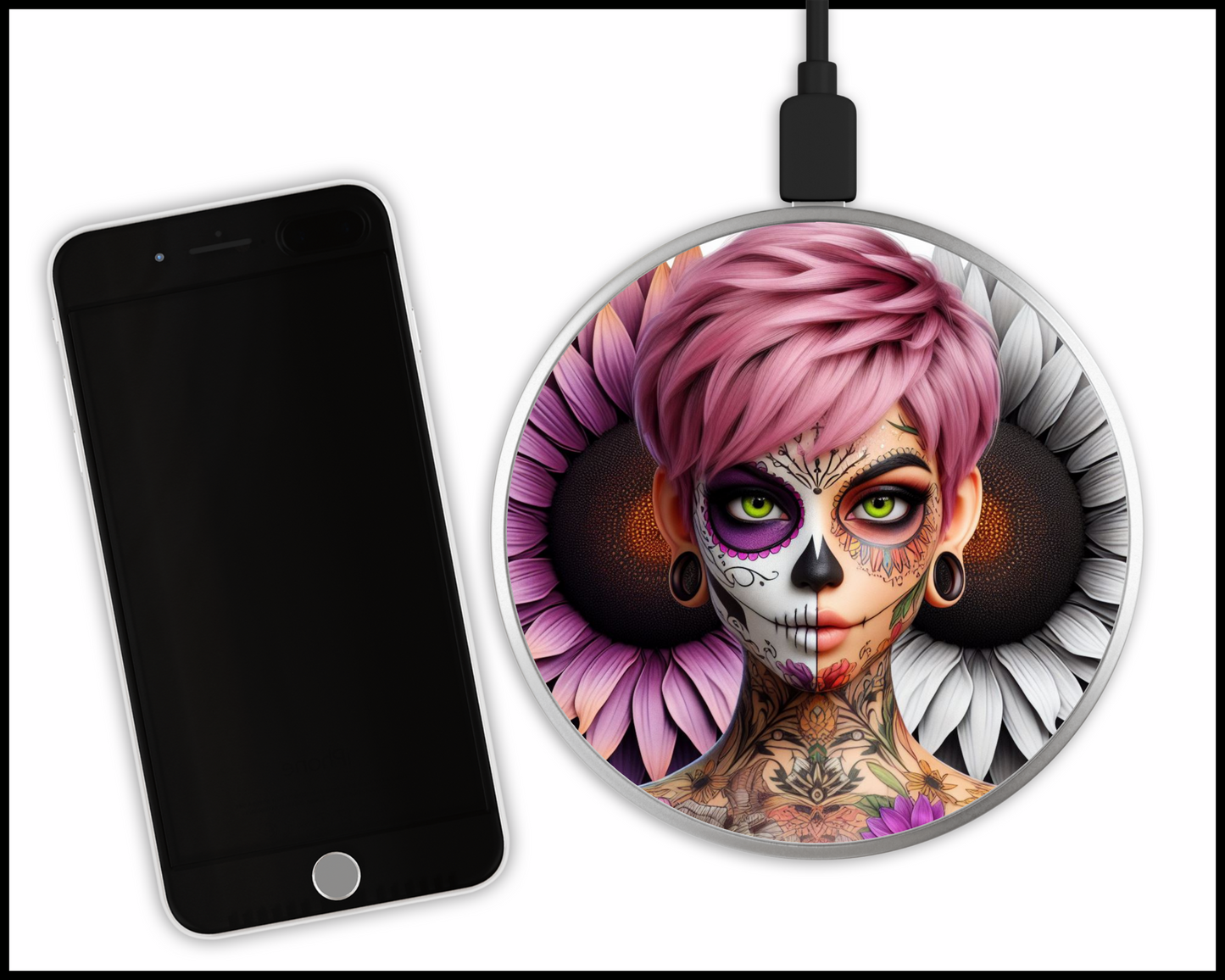 Mandala Women Sublimated Wireless Phone Charger (165)