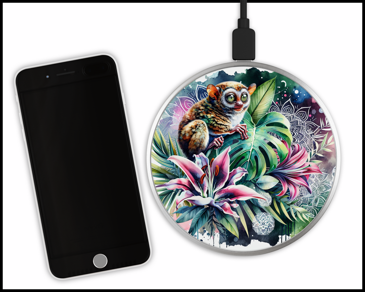 Tropical Tarsier Sublimated Wireless Phone Charger (015)