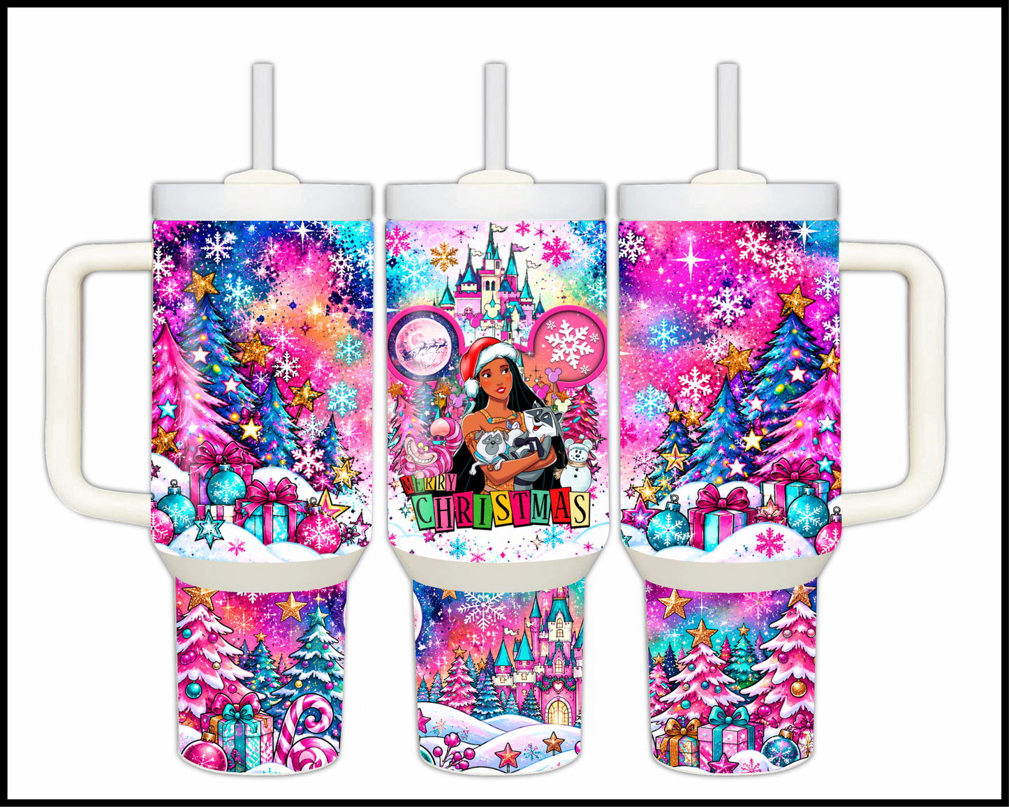 Magical Kingdom Christmas Stainless Steel Big Guzzler Tumbler (1649)