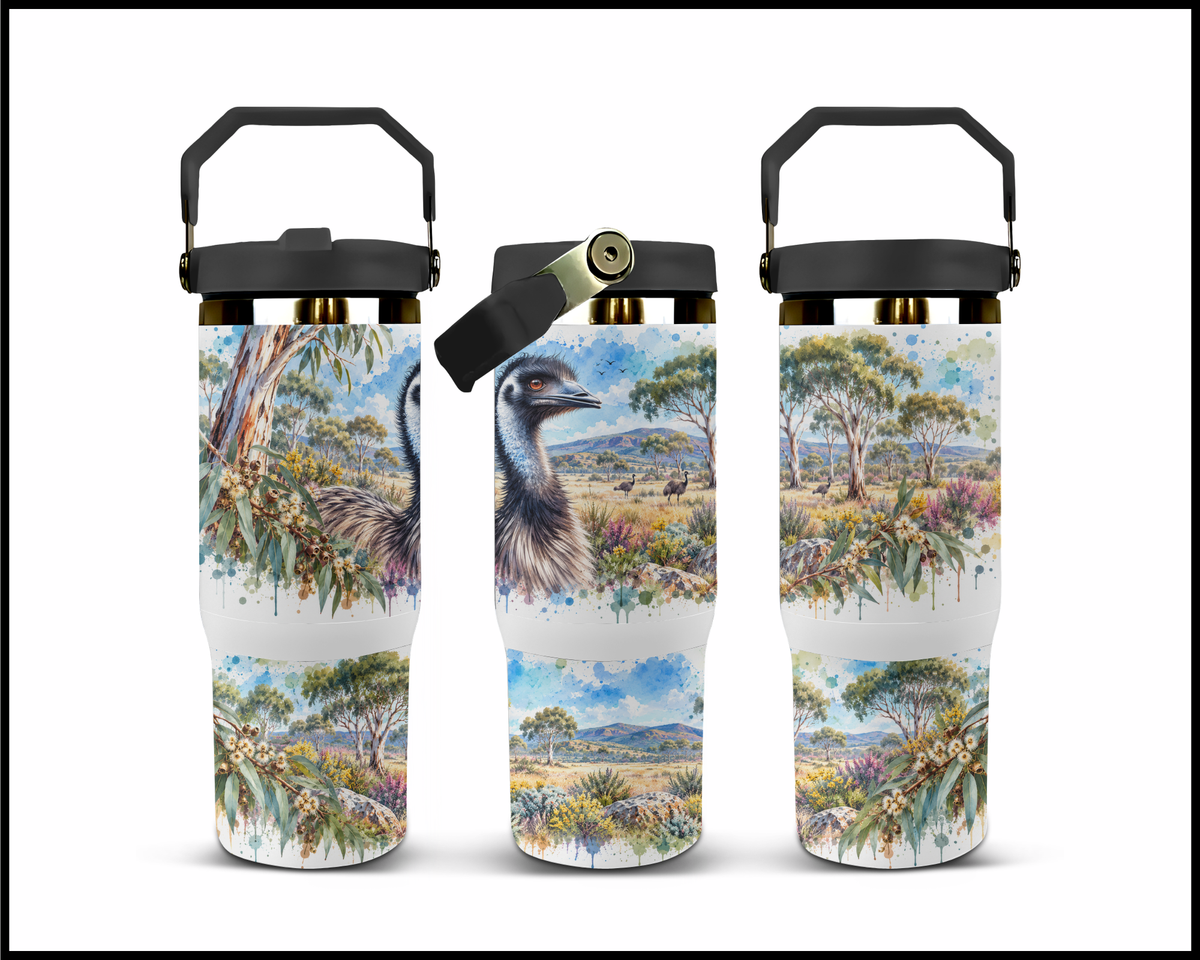 Don't Be Emu-tional Before Coffee Stainless Steel Big Guzzler Tumbler (1766)