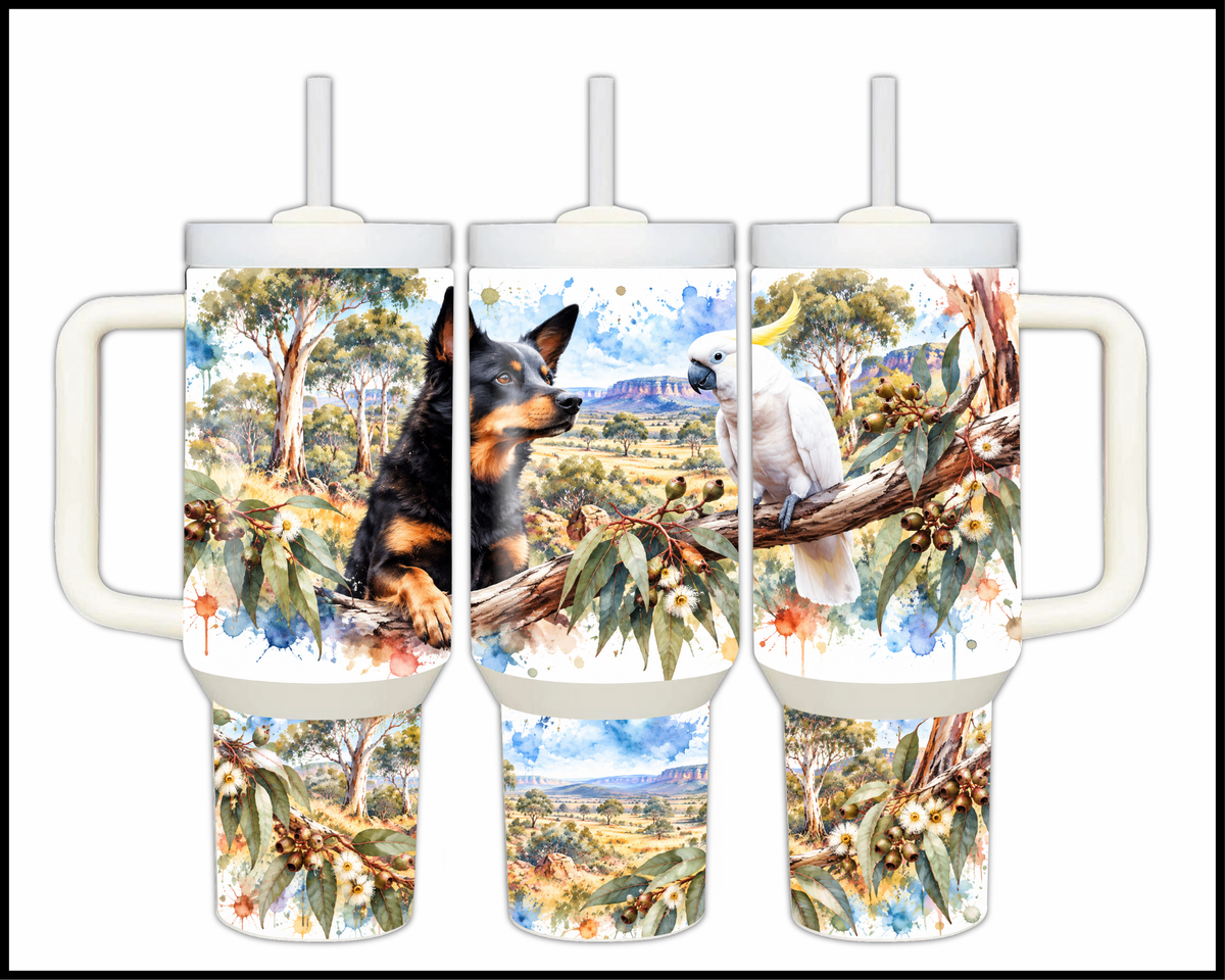 The Aussie Backyard Mates Stainless Steel Big Guzzler Tumbler (1770)