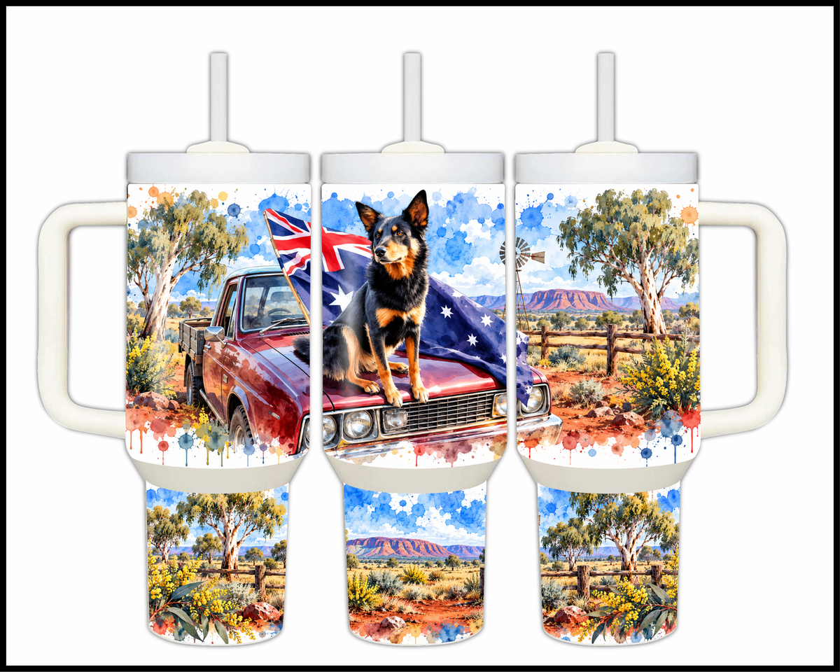 The True Blue Kelpie Stainless Steel Big Guzzler Tumbler (1773)
