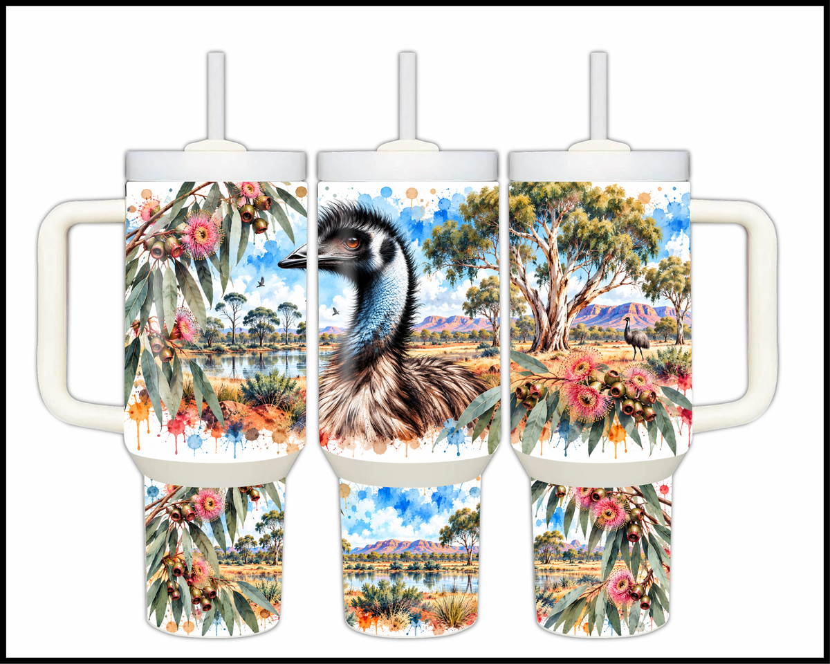 The Aussie Crowned Emu Stainless Steel Big Guzzler Tumbler (1774)