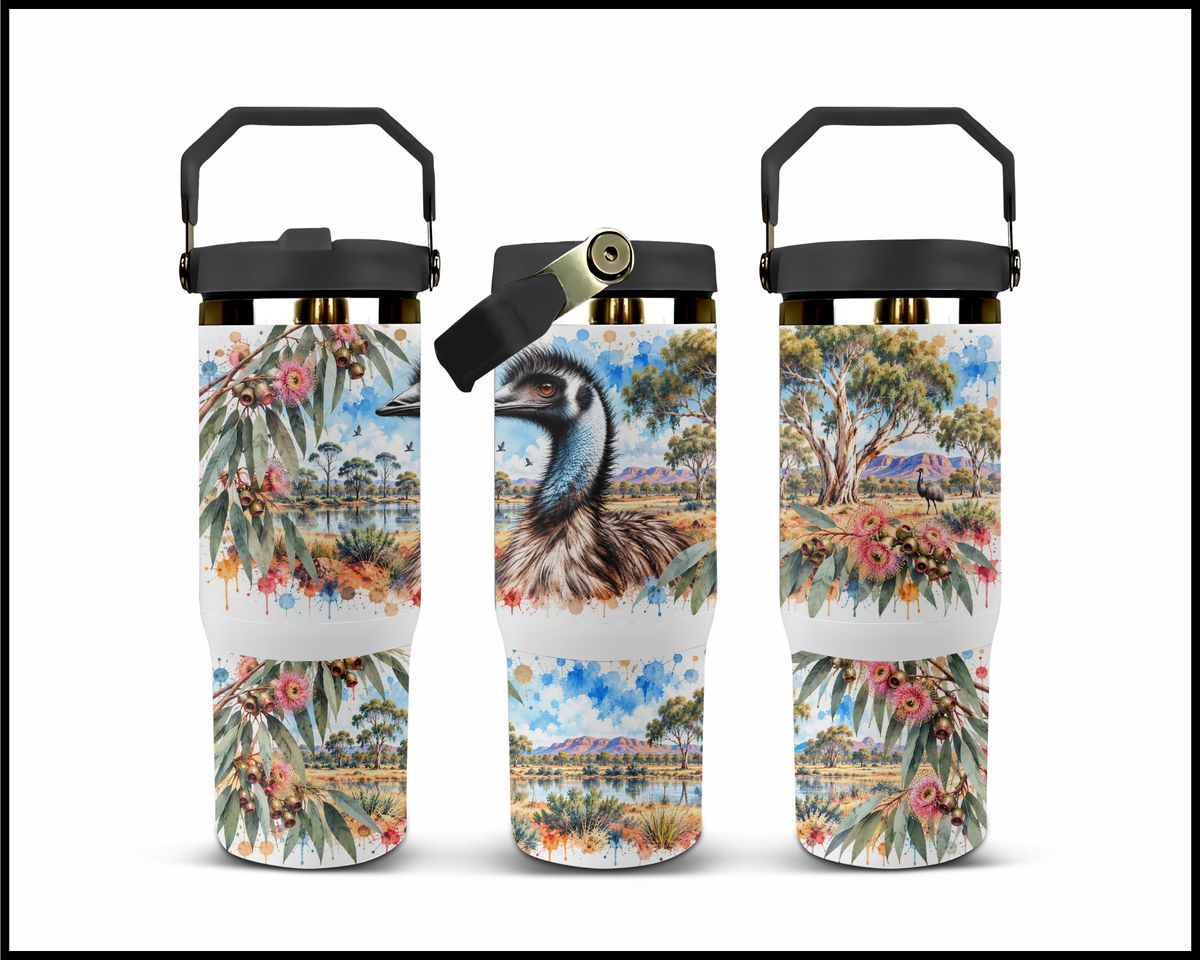 The Aussie Crowned Emu Stainless Steel Big Guzzler Tumbler (1774)