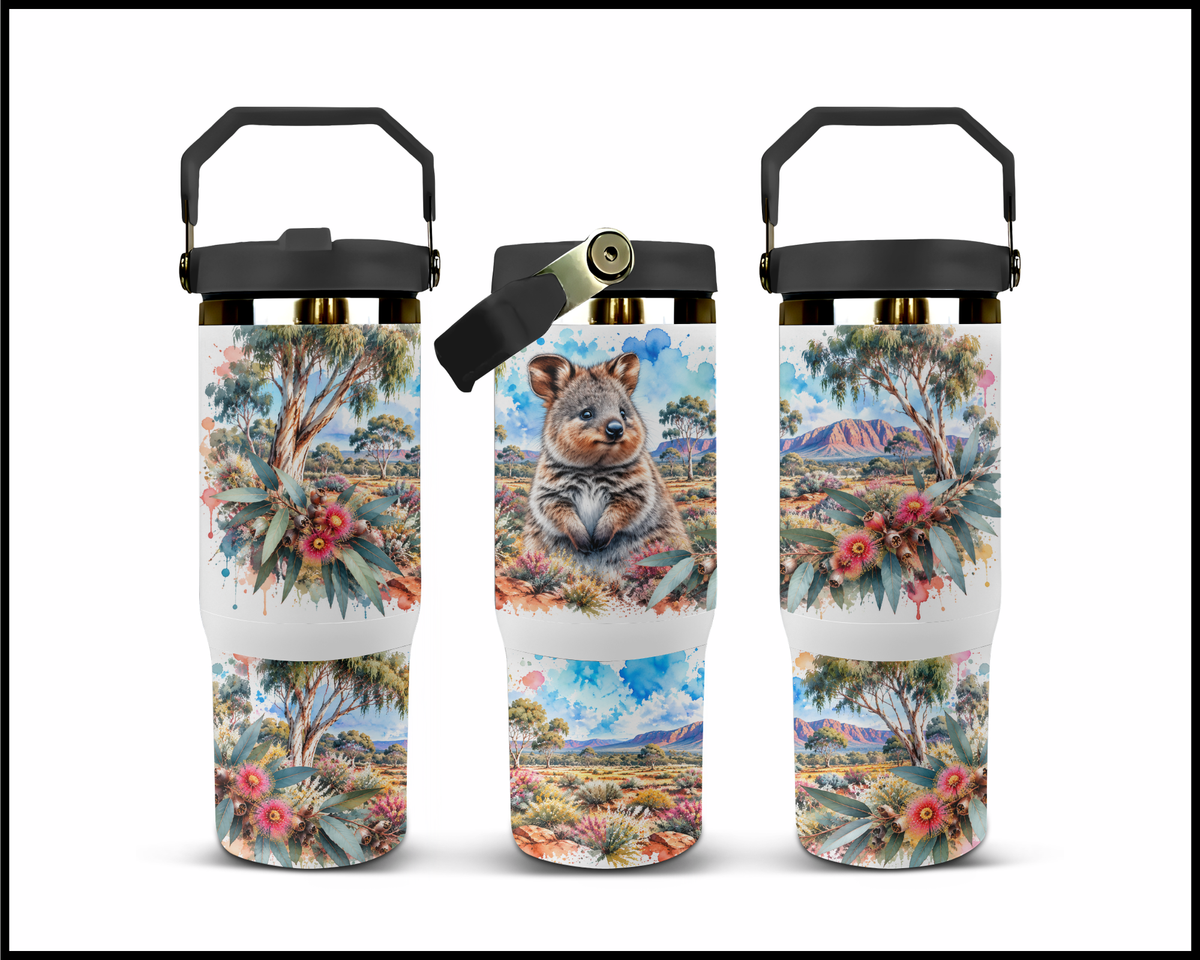 The Sunlit Bushland Quokka Stainless Steel Big Guzzler Tumbler (1780)