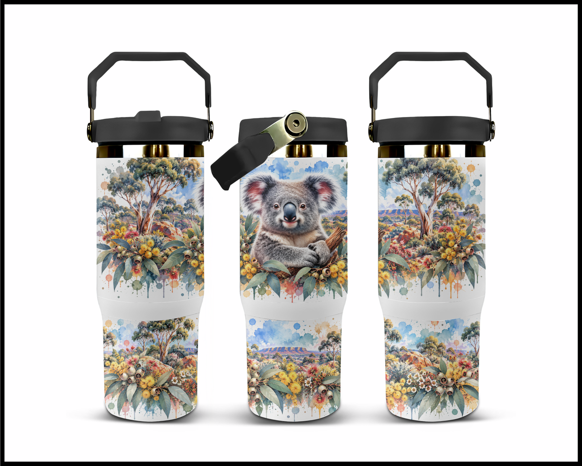 The Blossom & Gum Leaf Koala Stainless Steel Big Guzzler Tumbler (1789)