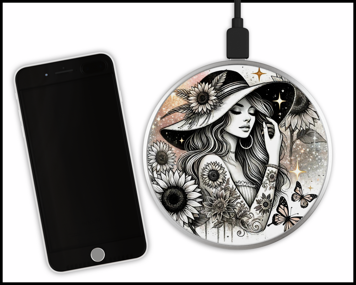 She Is Art Sublimated Wireless Phone Charger (267)