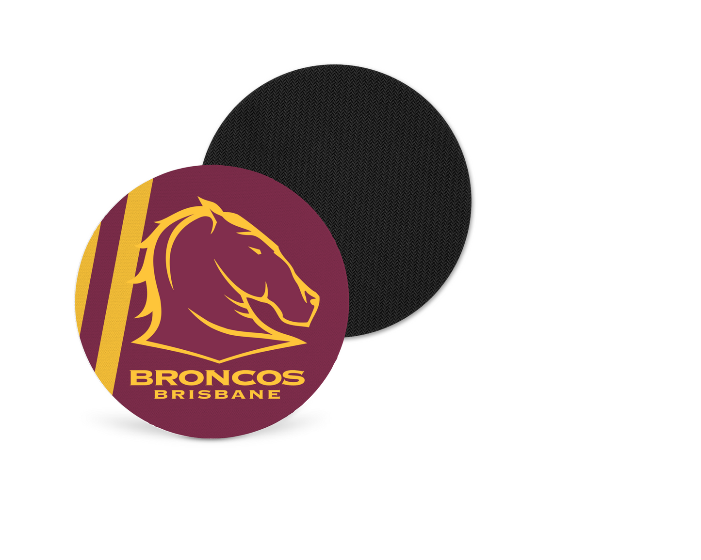 Brisbane Broncos Neoprene Drink Coaster x2 (Round)