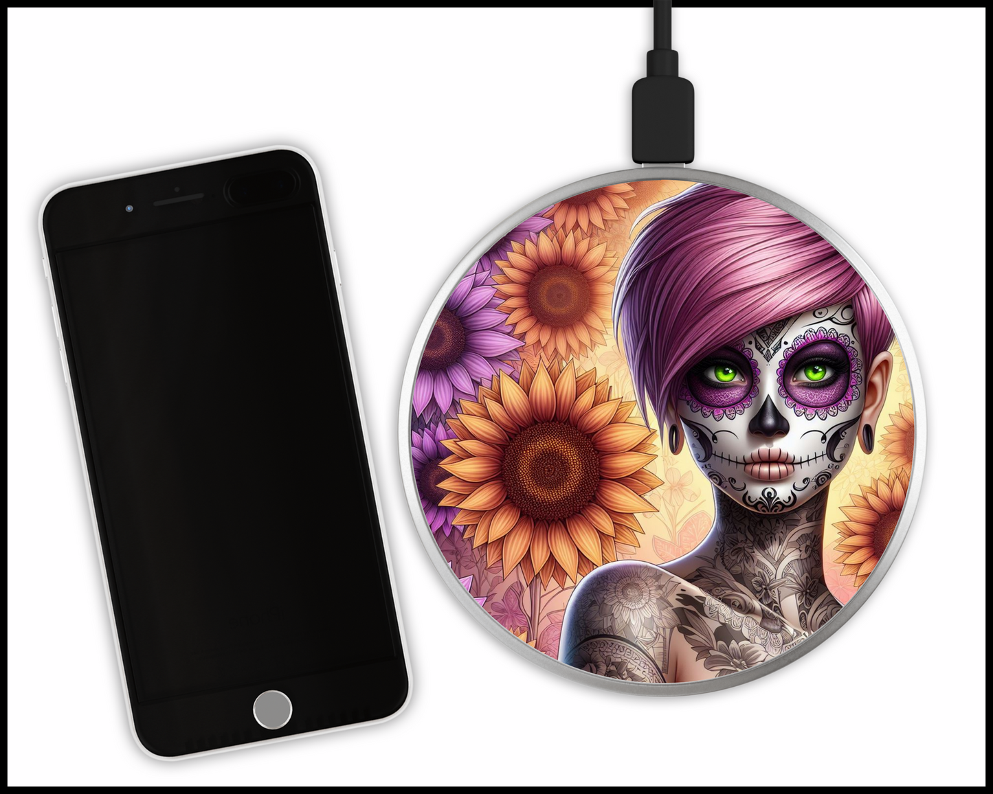 Mandala Women Sublimated Wireless Phone Charger (167)