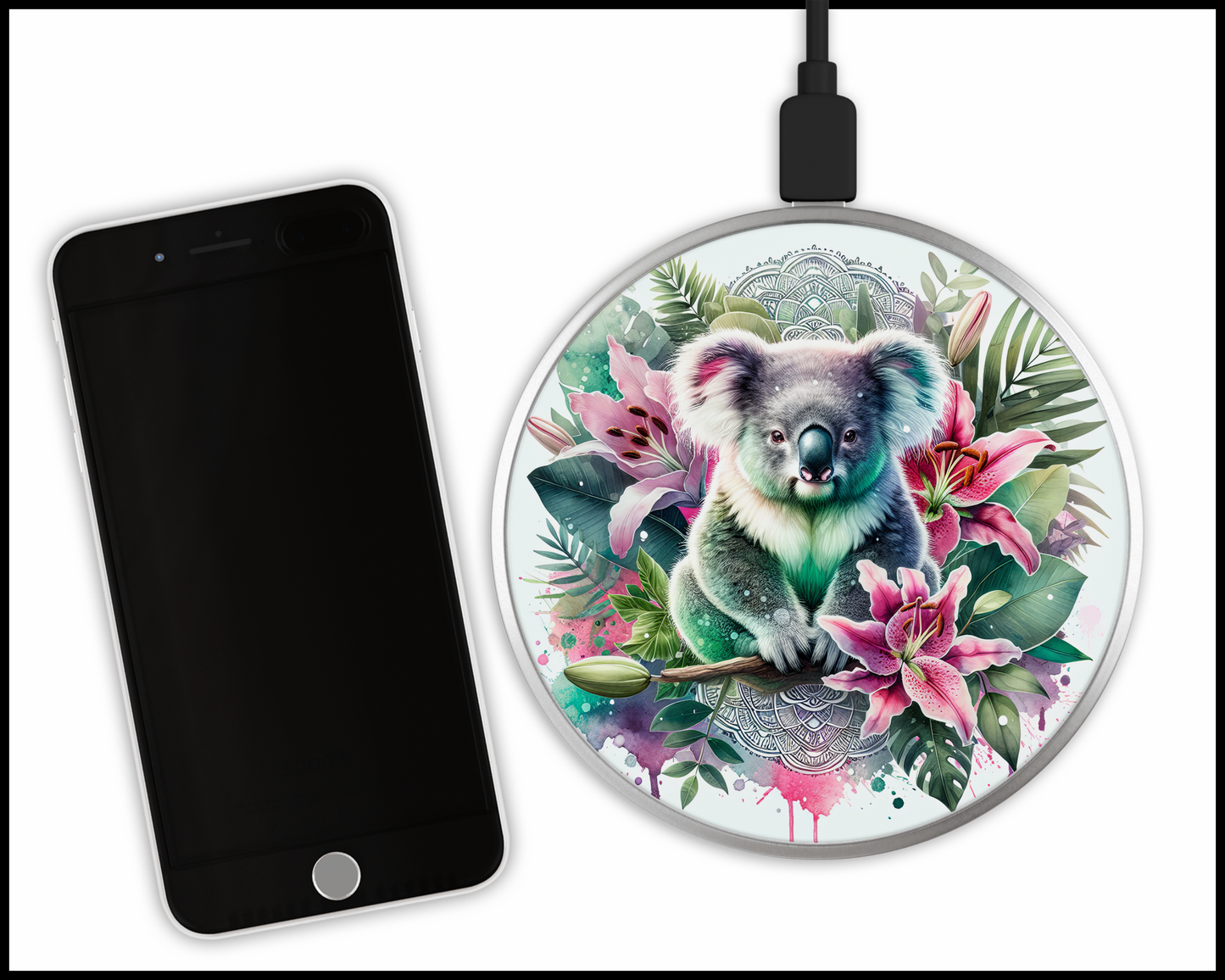 Tropical Koala Sublimated Wireless Phone Charger (017)