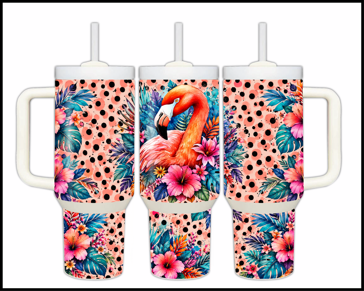 Spot the Flamingo Stainless Steel Big Guzzler Tumbler (1803)