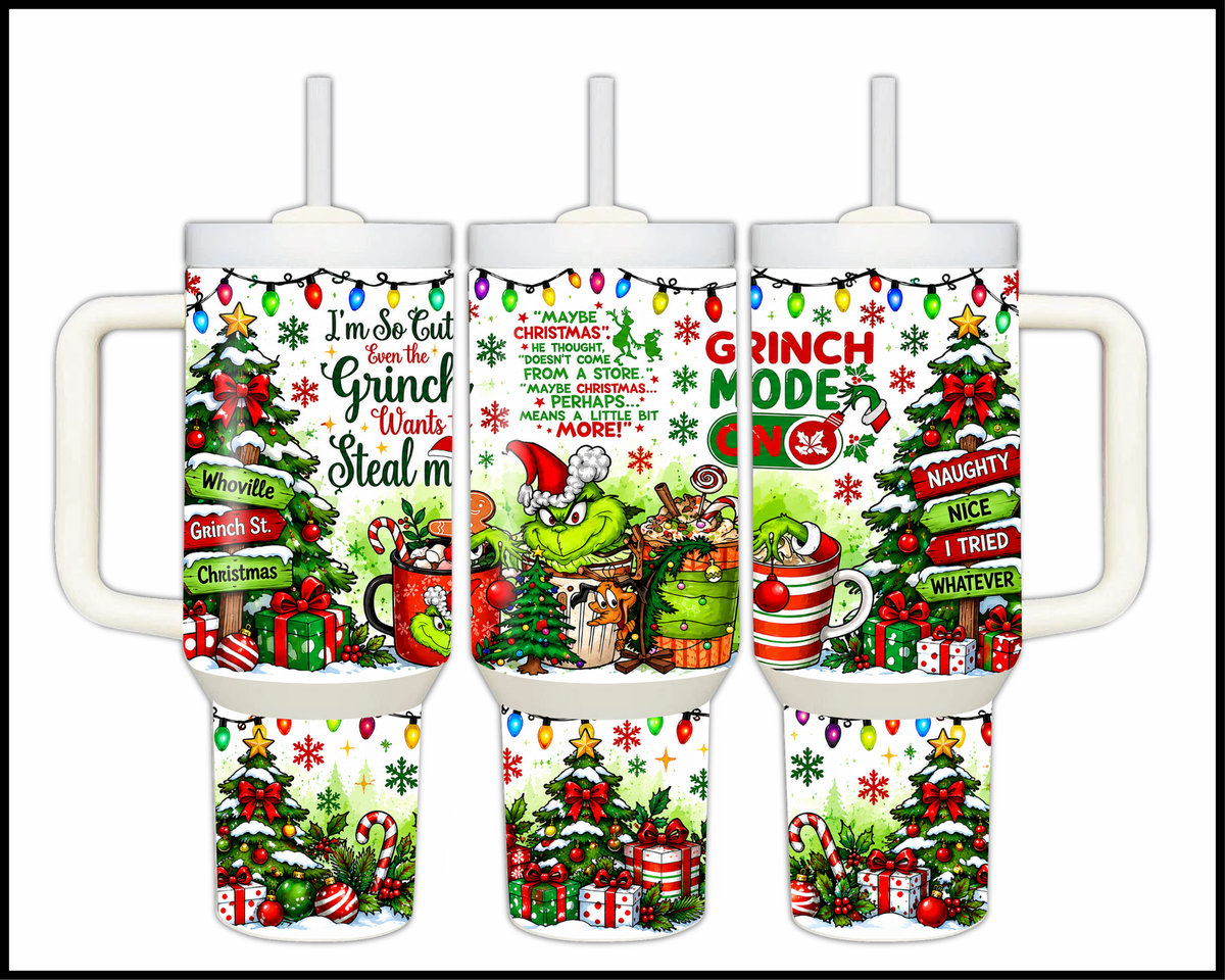 Grinch Mode On Stainless Steel Big Guzzler Tumbler (1806)