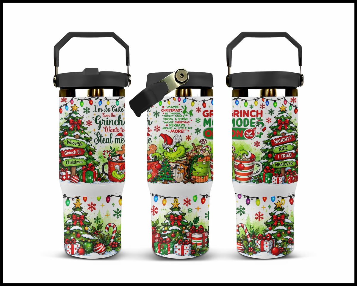 Grinch Mode On Stainless Steel Big Guzzler Tumbler (1806)