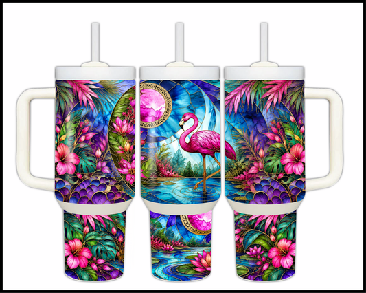 Flamingo Dreams Stainless Steel Big Guzzler Tumbler (1833)