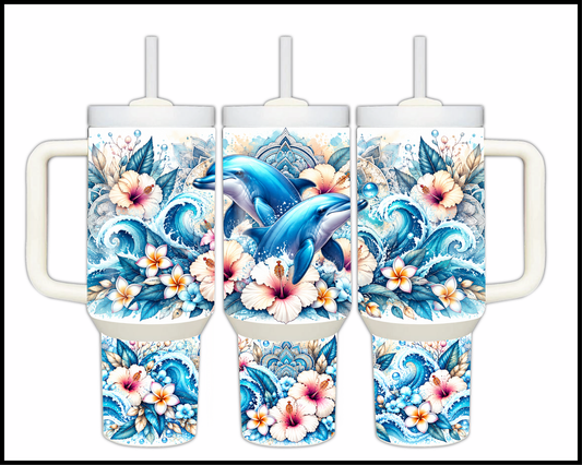 A Pod of Peaceful Petals Stainless Steel Big Guzzler Tumbler (1848)
