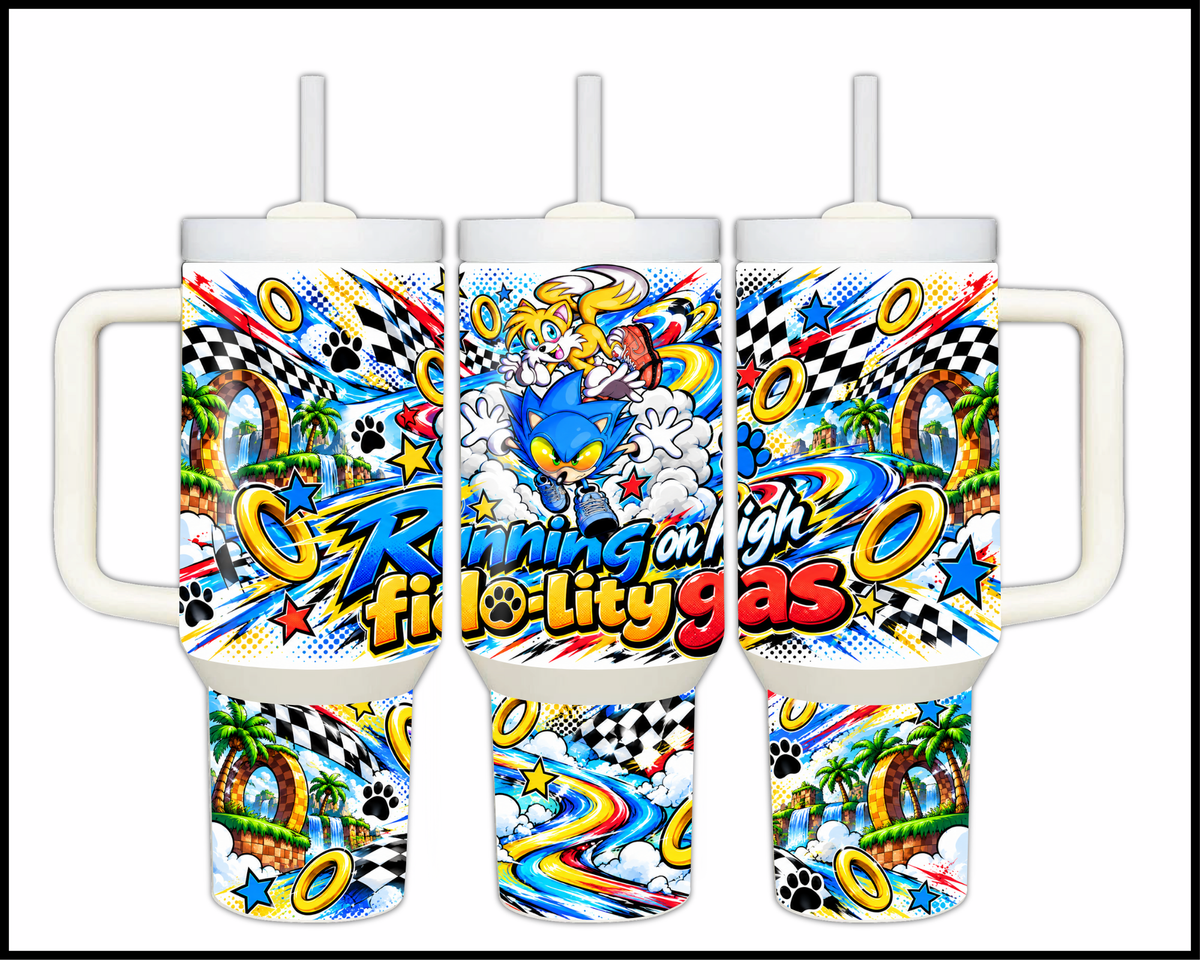 Running On High Fido-lity Gas Stainless Steel Big Guzzler Tumbler (1858)