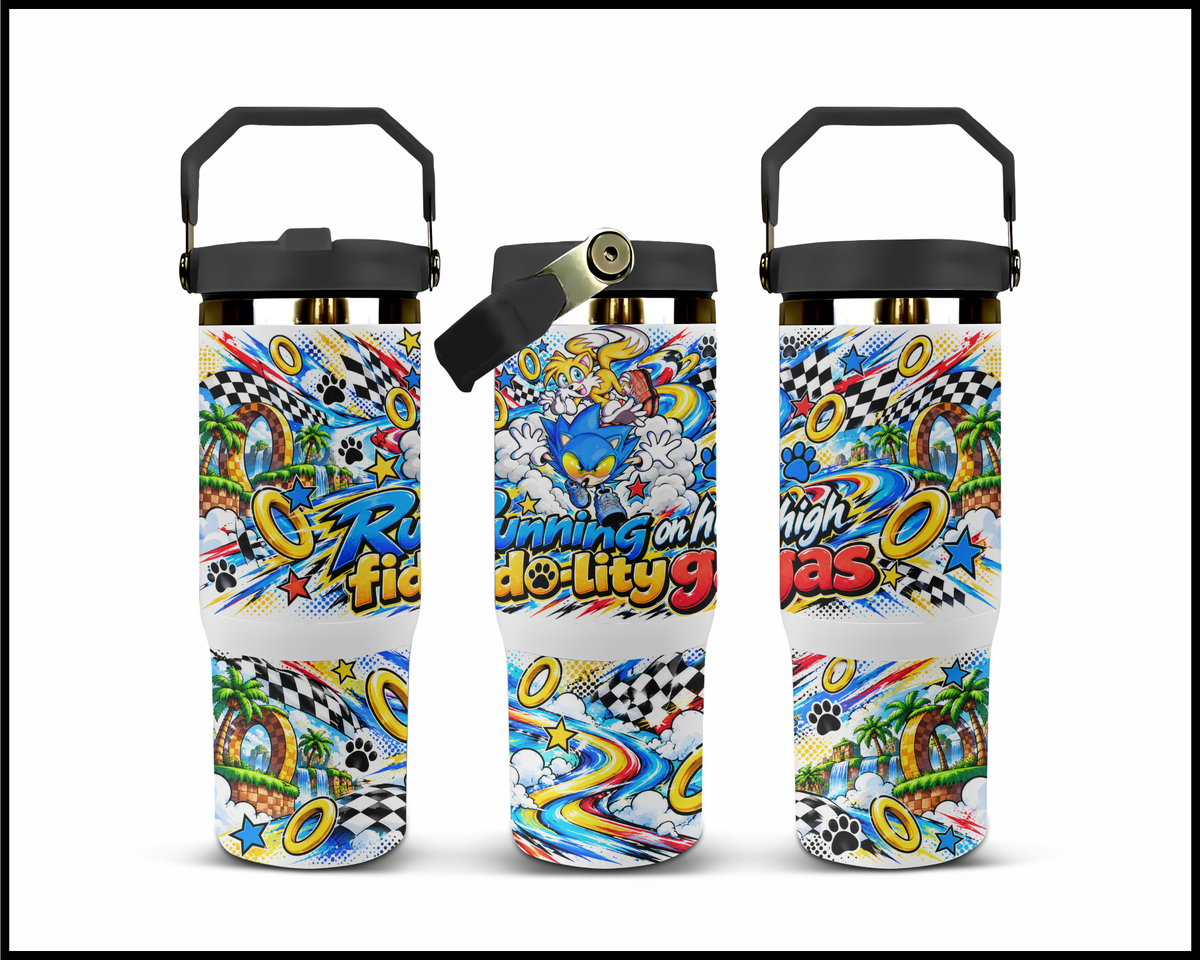 Running On High Fido-lity Gas Stainless Steel Big Guzzler Tumbler (1858)