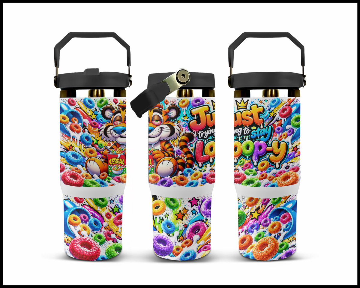 Just Trying To Stay Loop-y Stainless Steel Big Guzzler Tumbler (1860)