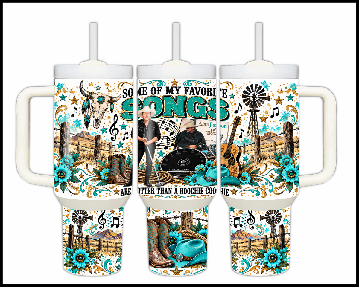 Alan Jackson Inspired Stainless Steel Big Guzzler Tumbler (1877)
