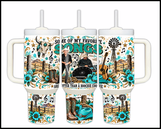 Alan Jackson Inspired Stainless Steel Big Guzzler Tumbler (1877)