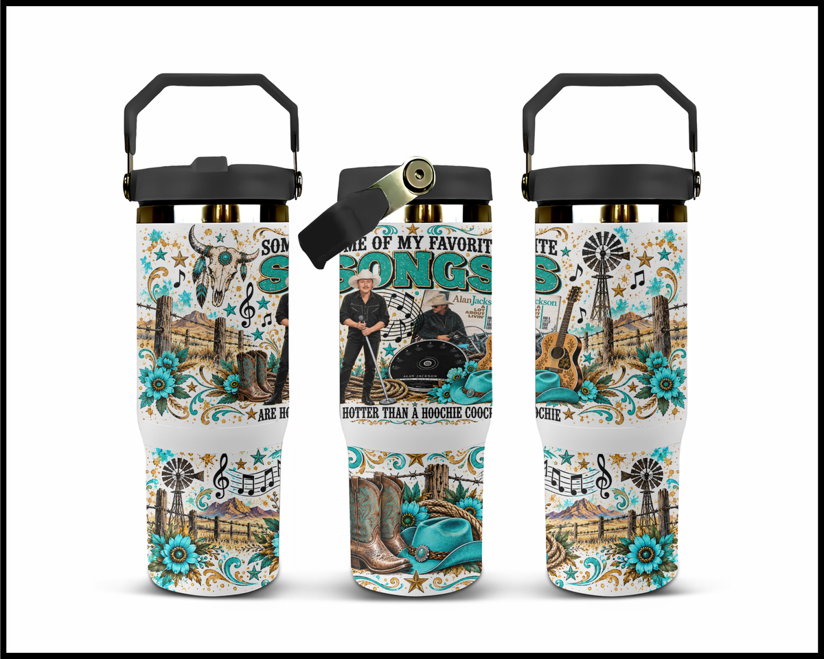 Alan Jackson Inspired Stainless Steel Big Guzzler Tumbler (1877)