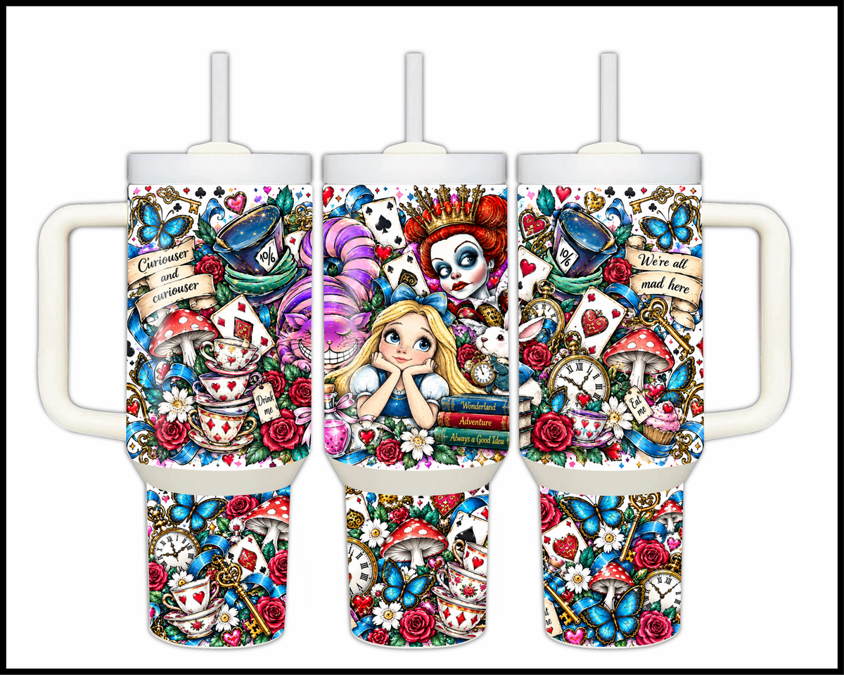 Alice In Wonderland Inspired Stainless Steel Big Guzzler Tumbler (1884)
