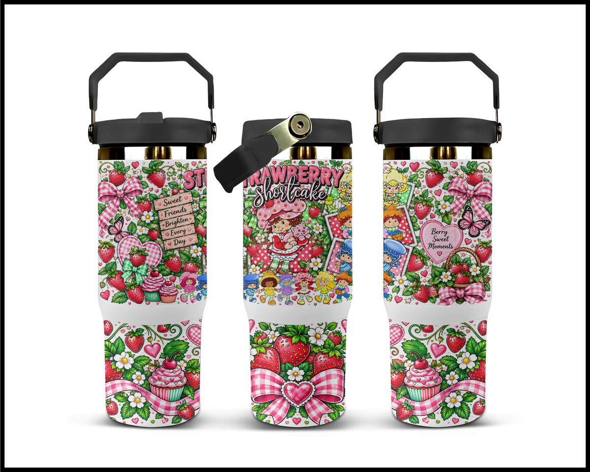 Strawberry Shortcake Inspired Stainless Steel Big Guzzler Tumbler (1887)