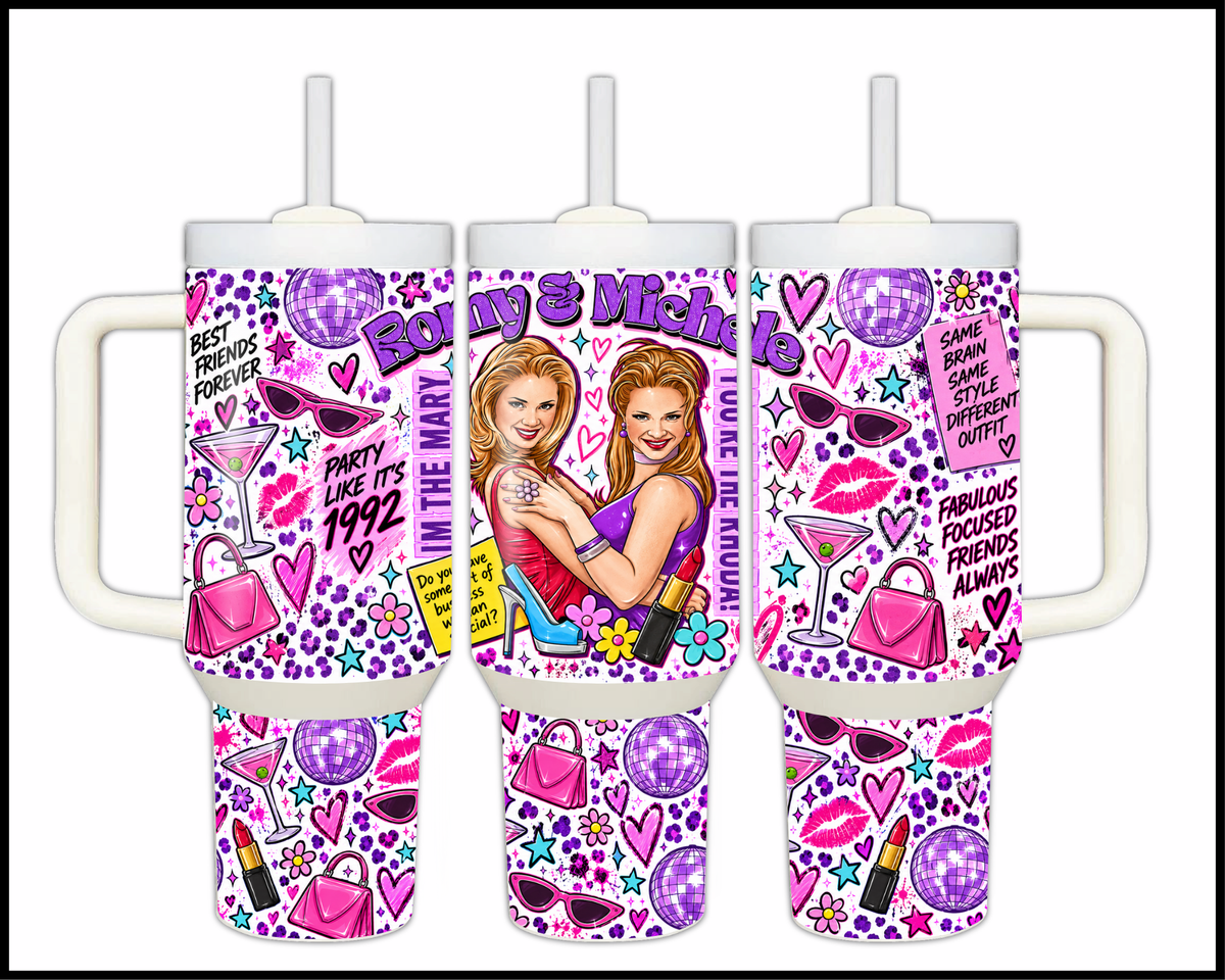Romy & Michele Inspired Stainless Steel Big Guzzler Tumbler (1893)