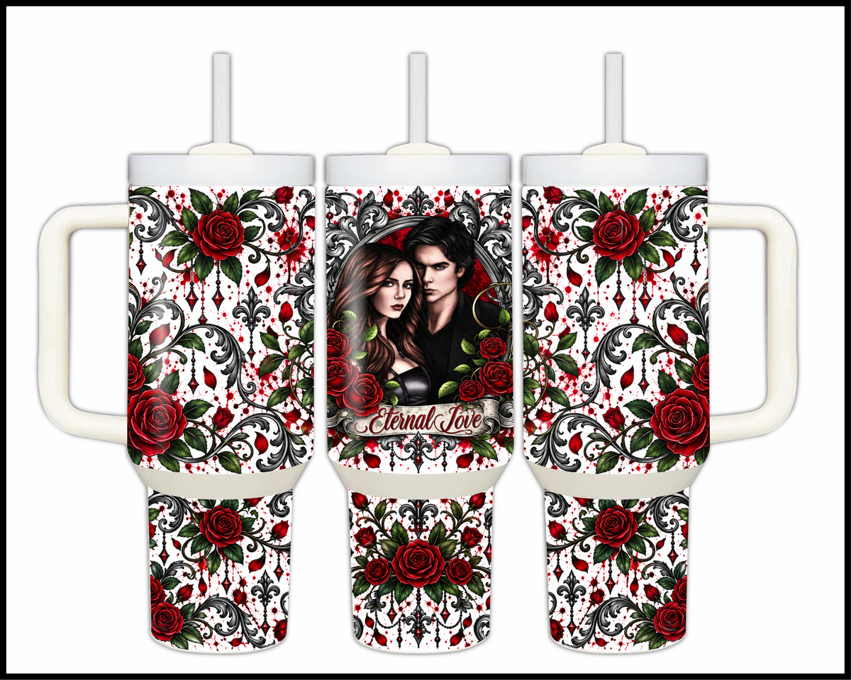 Vampire Diaries Inspired Stainless Steel Big Guzzler Tumbler (1895)