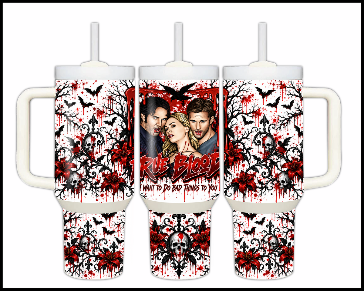 True Blood Inspired Stainless Steel Big Guzzler Tumbler (1897)