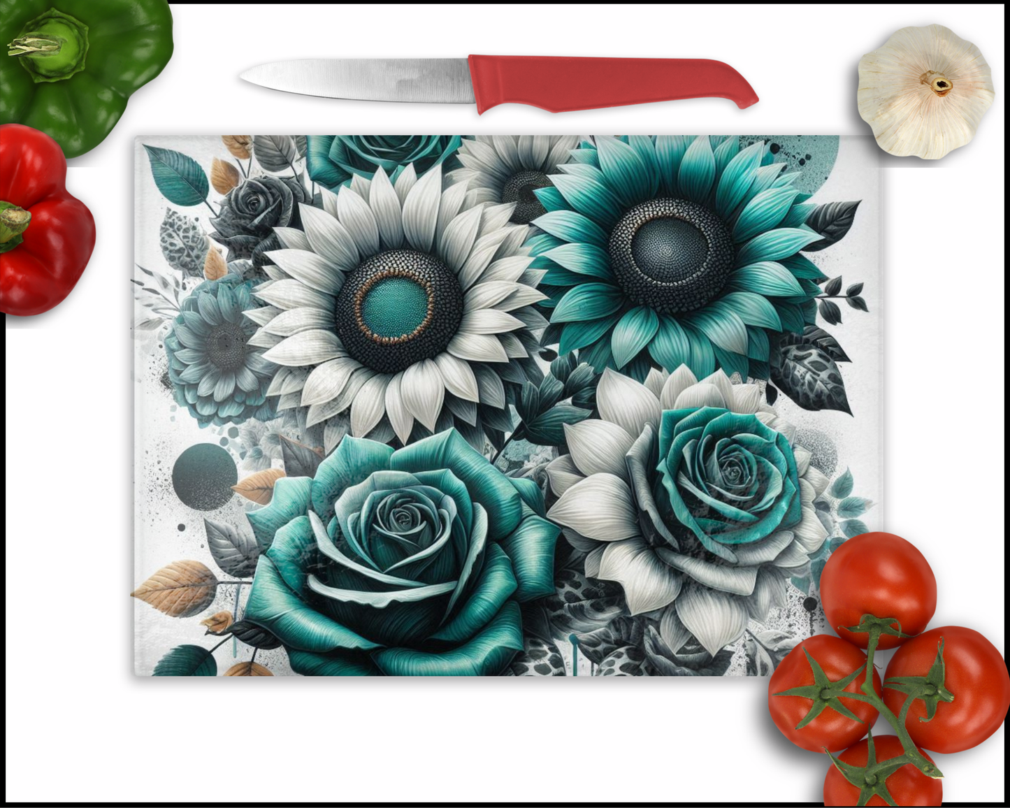 Floral Sublimated Cutting Board (077)