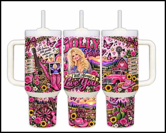 Dolly Parton Inspired Stainless Steel Big Guzzler Tumbler (1905)