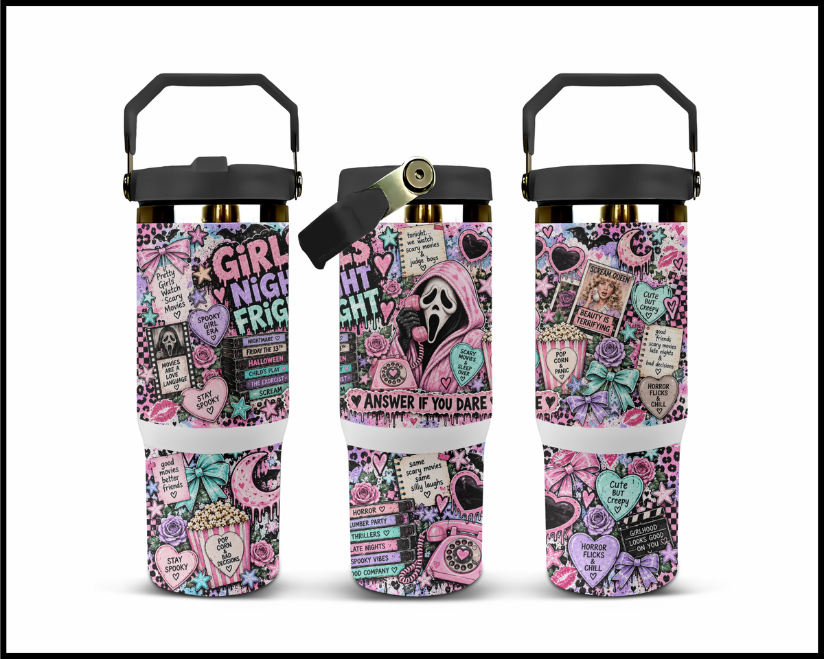 Girls Night Fright Stainless Steel Big Guzzler Tumbler (1907)
