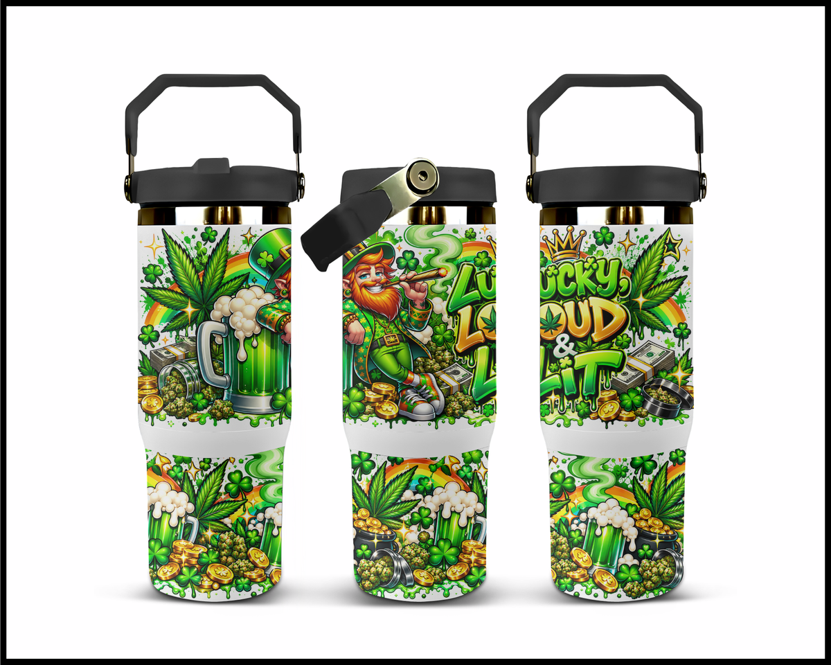 Lucky, Loud & Lit Stainless Steel Big Guzzler Tumbler (1917)