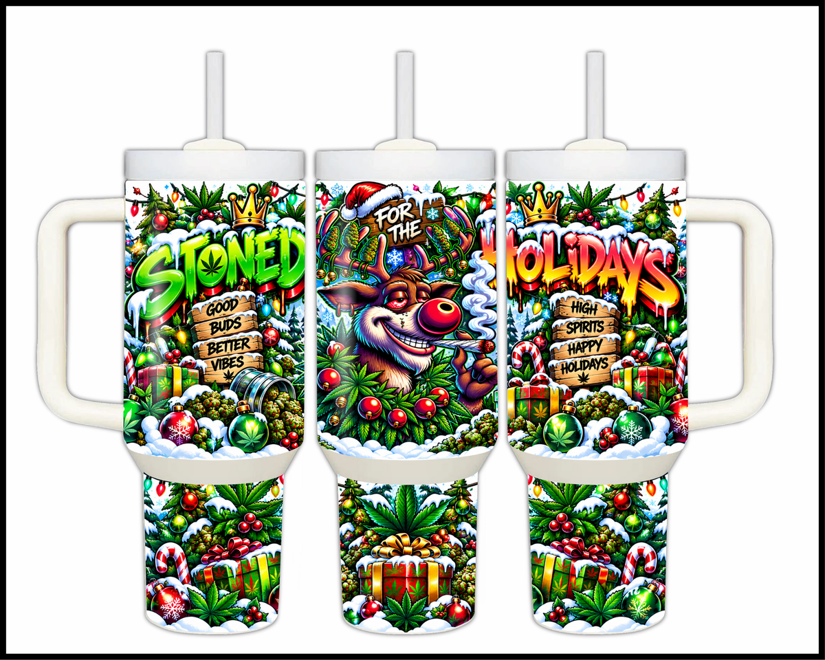 Stoned For The Holidays Stainless Steel Big Guzzler Tumbler (1918)