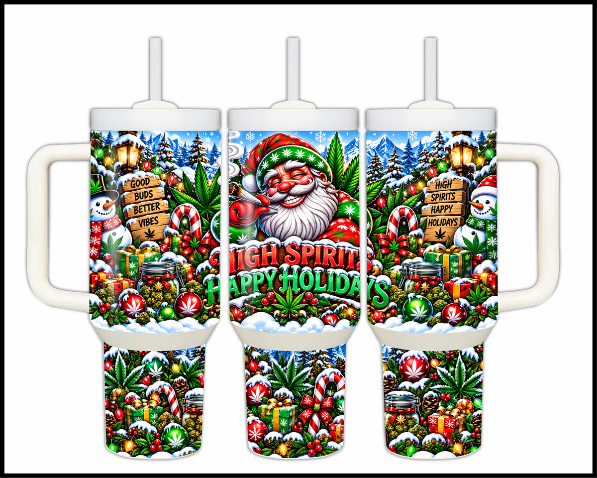 High Spirits Happy Holidays Stainless Steel Big Guzzler Tumbler (1919)