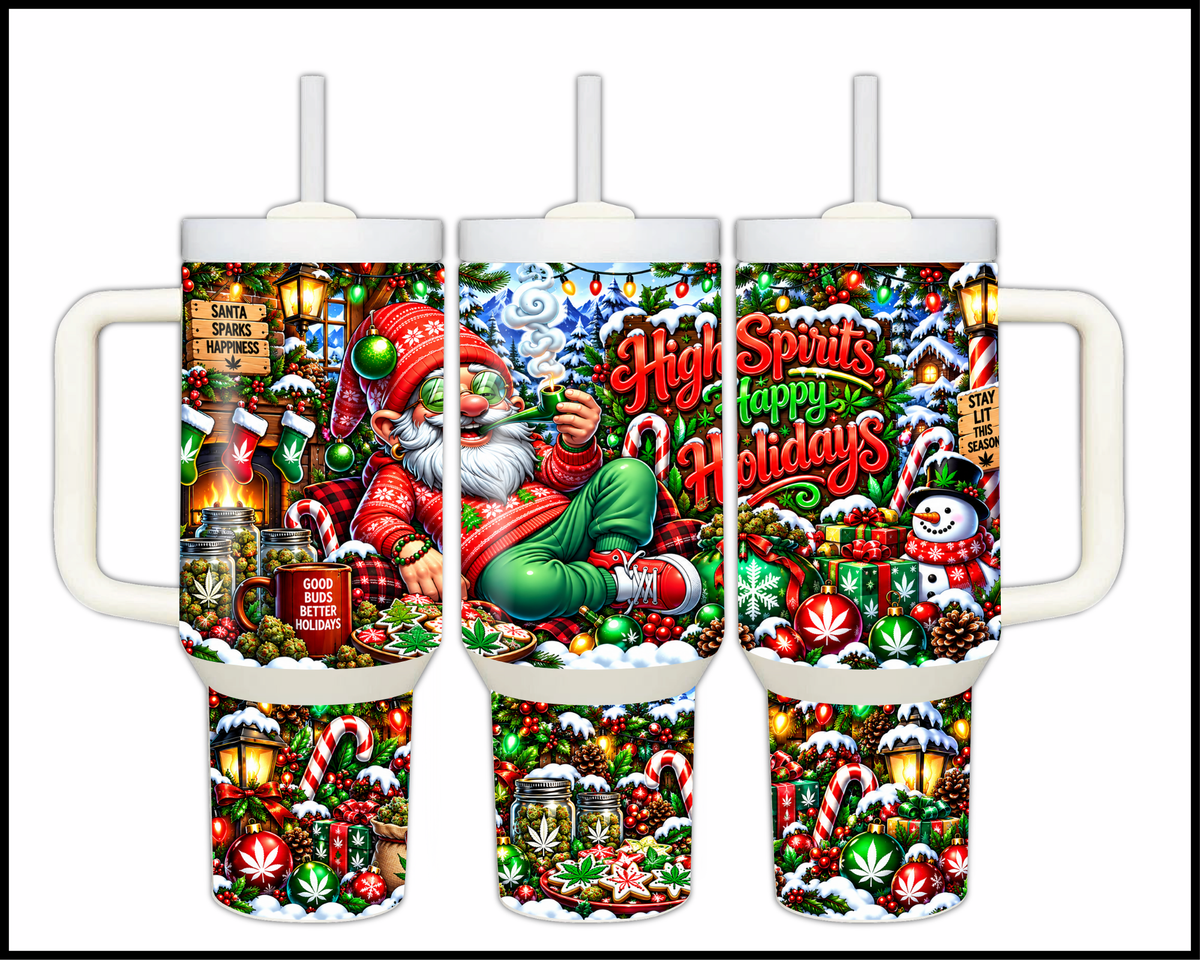 High Spirits Happy Holidays Stainless Steel Big Guzzler Tumbler (1921)