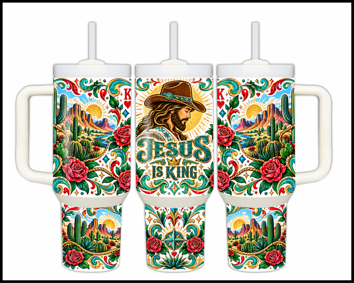 Jesus Is King Stainless Steel Big Guzzler Tumbler (1922)