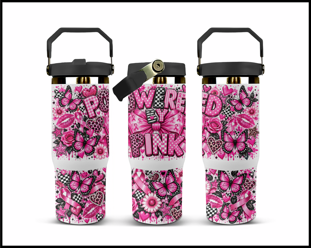 Powered By Pink Stainless Steel Big Guzzler Tumbler (1938)