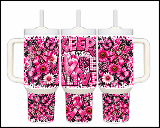 Keep Hope Alive (Breast Cancer Awareness) Stainless Steel Big Guzzler Tumbler (1939)