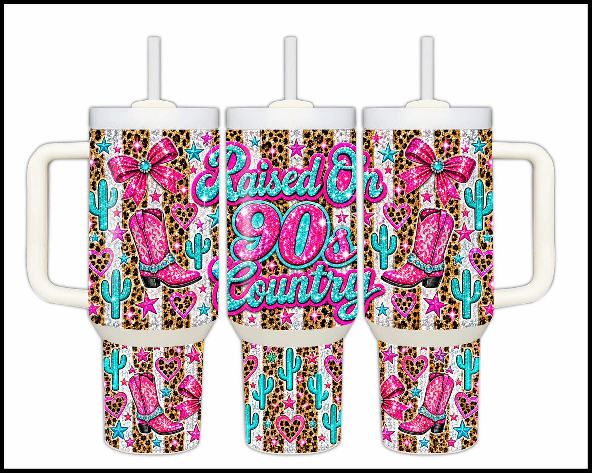 Raised On 90's Country Stainless Steel Big Guzzler Tumbler (1940)
