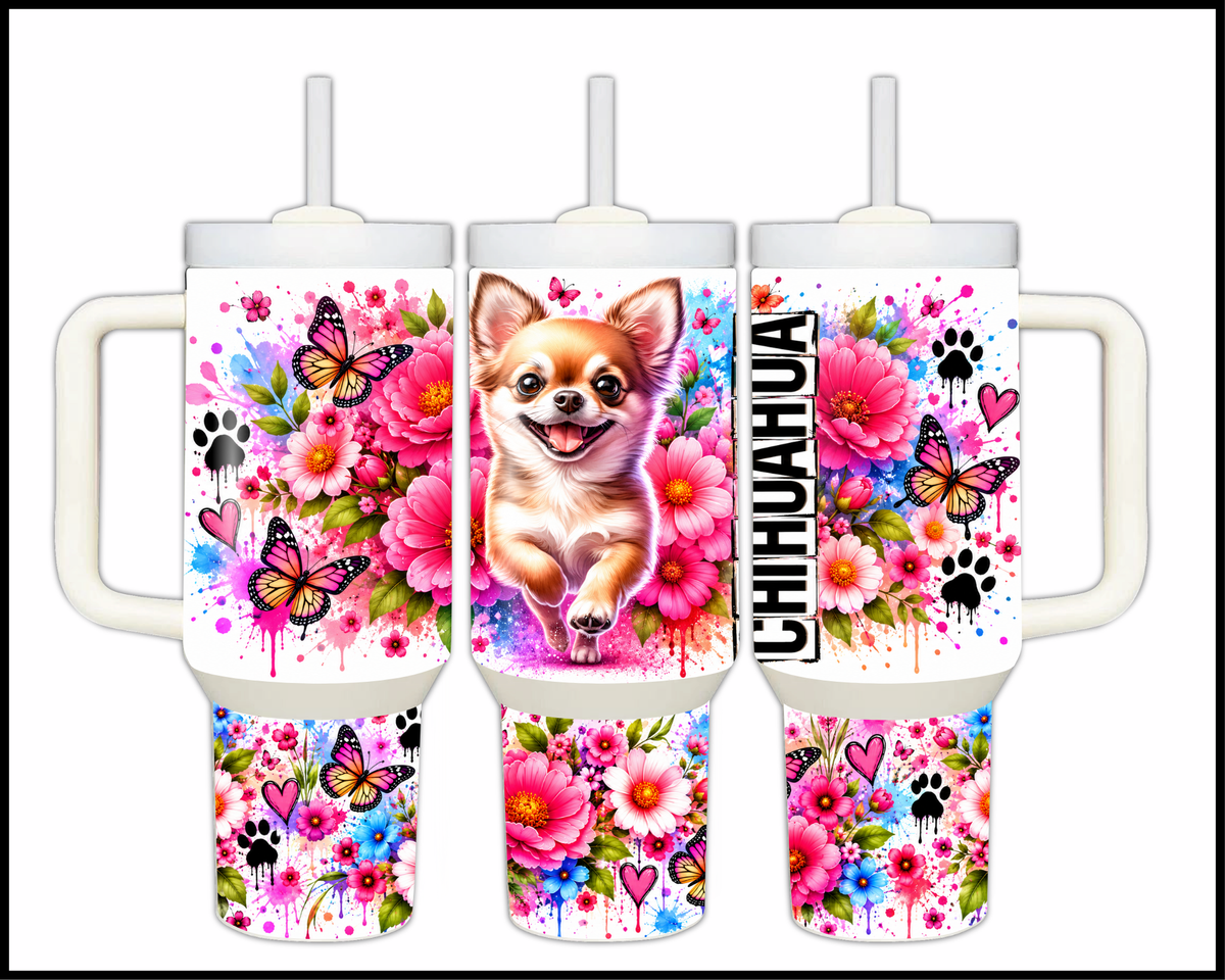 Blooming Chihuahua Stainless Steel Big Guzzler Tumbler (1964)