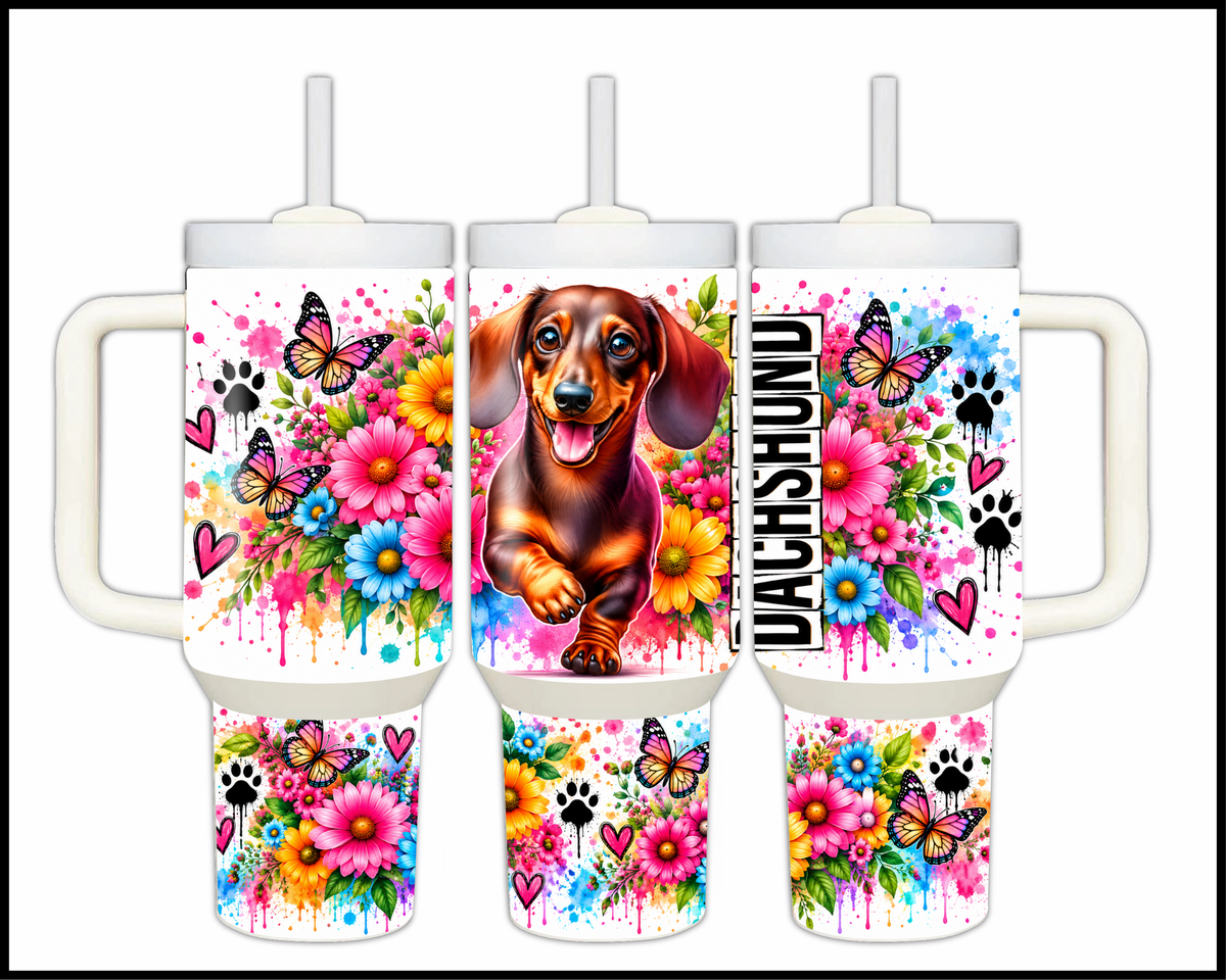 Blooming Dachshund Stainless Steel Big Guzzler Tumbler (1966)