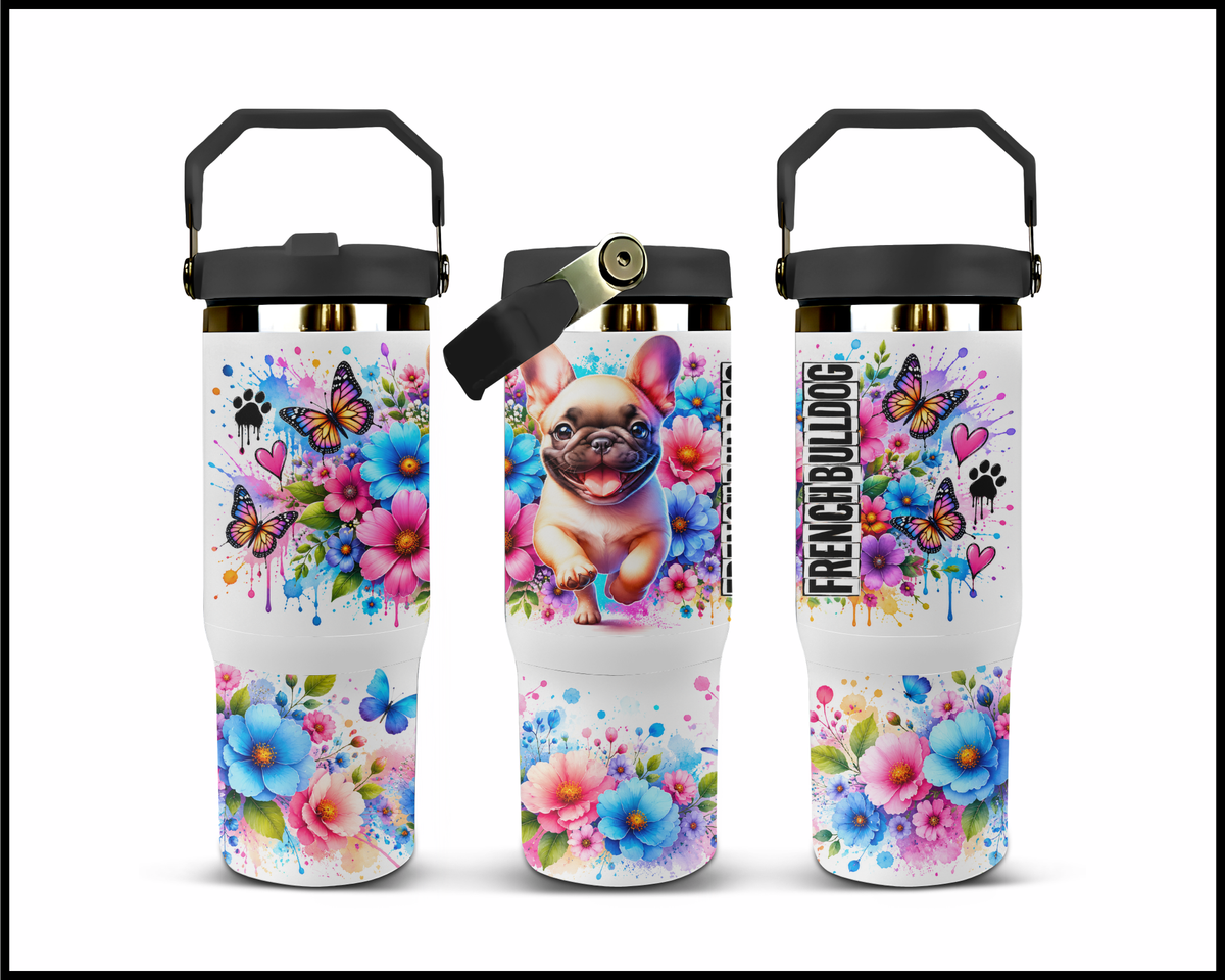 Blooming French Bulldog Stainless Steel Big Guzzler Tumbler (1968)